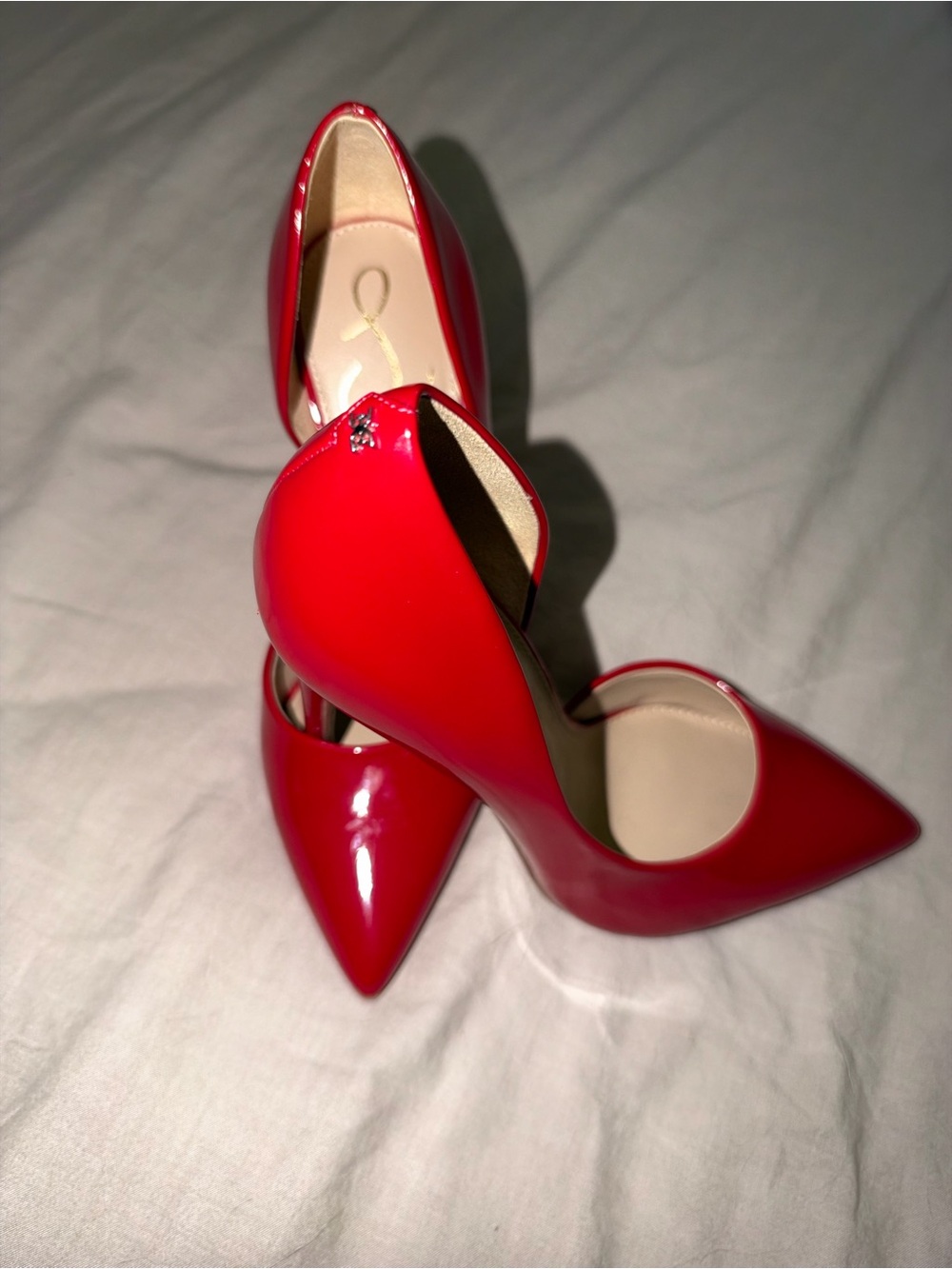 Sam Edelman Delores Ruby Red Patent Pointed Toe Stiletto Pumps Size 7